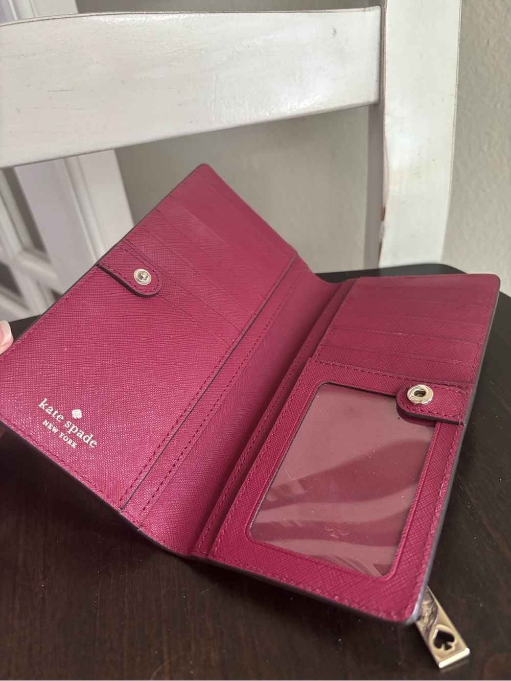 kate spade Snake-Print Continental Wallet in Gray and Black - Picture 4 of 6